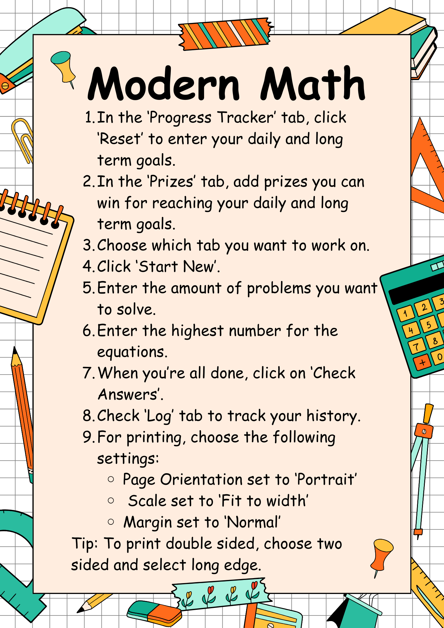 Modern Math - Problem Generator