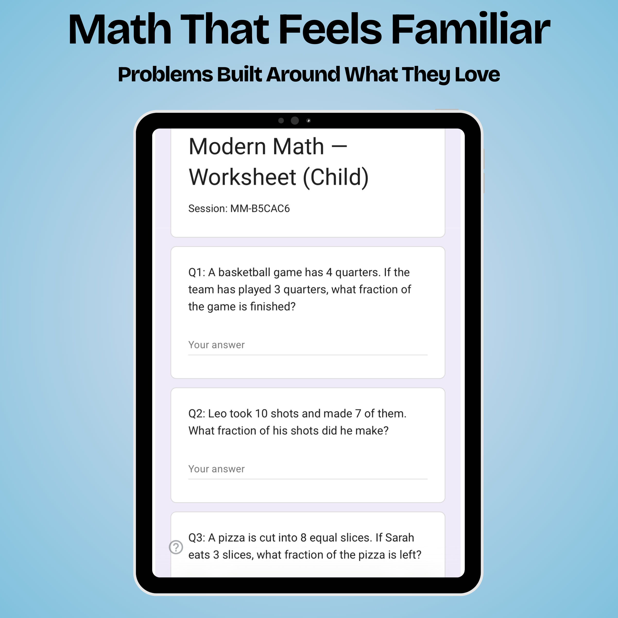 Modern Math - Custom Problem Generator