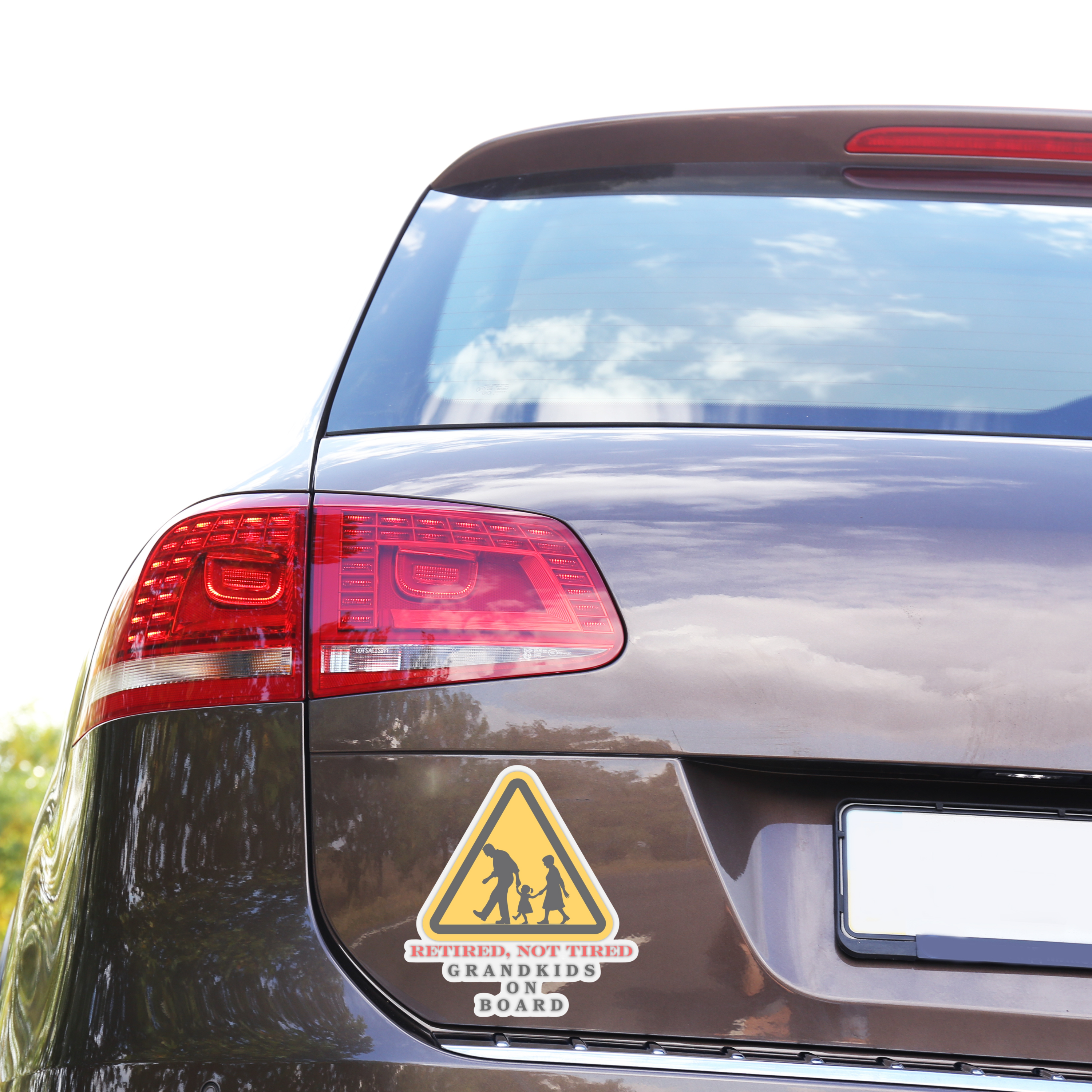 Retired, Not Tired—Grandkids on Board!” Sticker