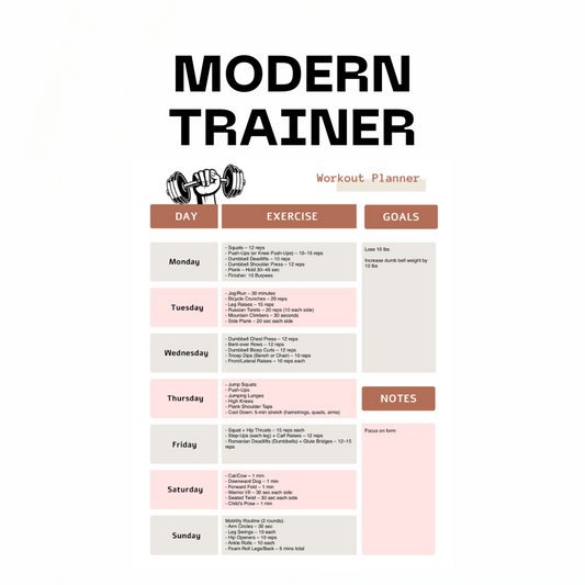 Modern Trainer - Weekly Workout Template