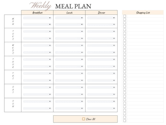 Modern Eats - Meal Planner / Grocery Generator