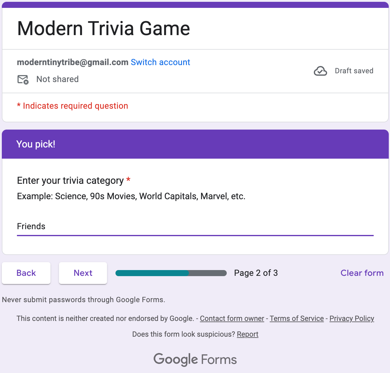 Modern Trivia - Coming Soon!