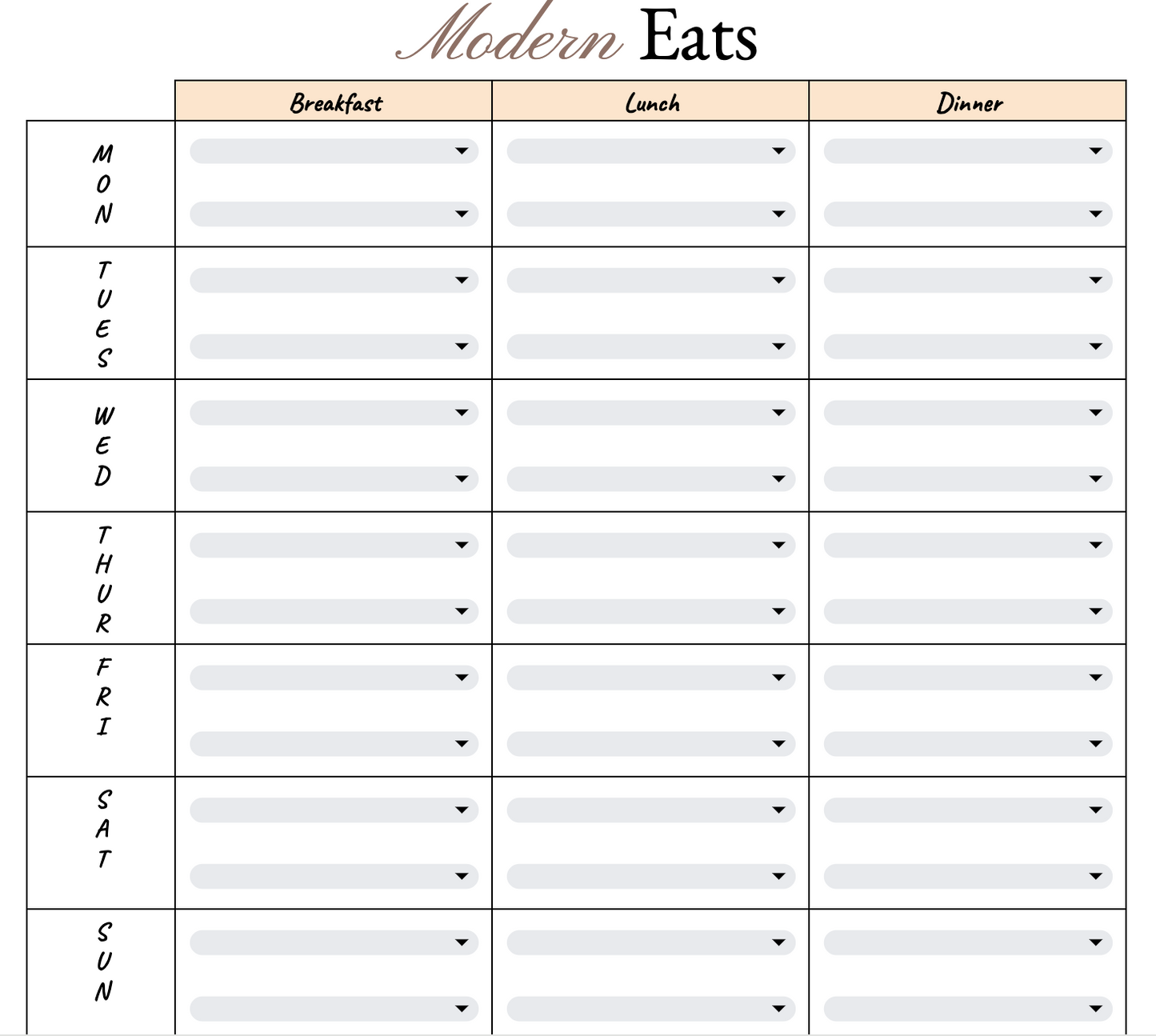 Coming Soon!! - Modern Eats - Meal Planner / Grocery Generator